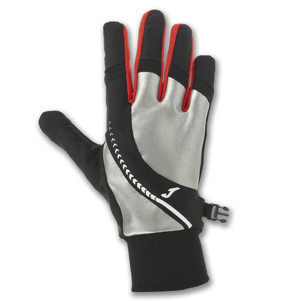 GUANTE REFLECTANTE RUNNING NEGRO-ROJO